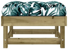 Apoios de pés p/ jardim c/ almofadões 2 pcs pinho impregnado