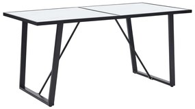 vidaXL Mesa de jantar 140x70x75 cm vidro temperado branco