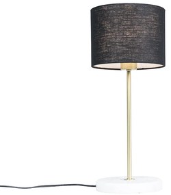 Candeeiro de mesa latão com aba-juro preto 20 cm - Kaso Country / Rústico,Rústico ,Moderno