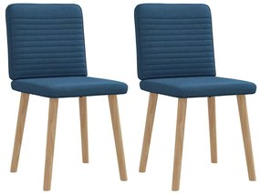 vidaXL Cadeiras de jantar 2 pcs tecido azul