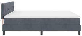 Cama Box Spring vidaXL com Colchão e LED Cinza Escuro 200x200 cm Velud