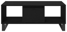Mesa de Centro vidaXL Preto Carvalho 90x50x36,5 cm Madeira Revestida