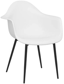 Cadeiras de jantar 4 pcs PP branco