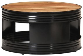 vidaXL Mesa de centro 68x68x36 cm madeira de acácia maciça preto