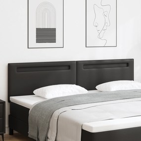Cabeceira VidaXL Design Simples Preta 200 cm em Couro Sintético