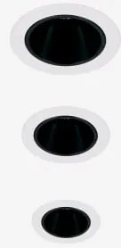Pack De 3 Downlights Led Trimless Ø7 Cm Em Alumínio Com Acendimento E Apagamento Progressivos Luisiana Branco Cálido 2700k & Branco - Preto & 8 W & 23