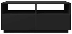 Mesa de centro com luzes LED 90x49x40 cm preto