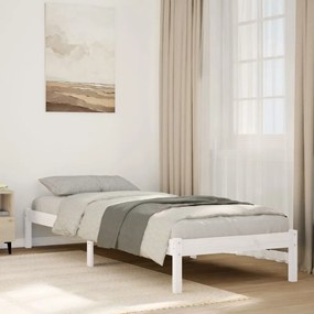 Cama extra longa sem colchão 90x220 cm pinho maciço branco
