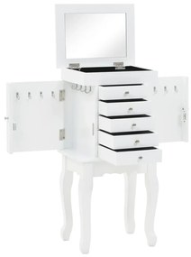 vidaXL Móvel guarda-joias de pé branco