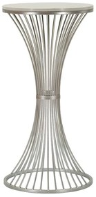 Mesa Funnel - Metal Prata e Topo de Mármore - Ø 40 cm x 79 cm"