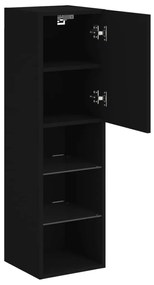 Móvel de TV com luzes LED 30,5x30x102 cm preto