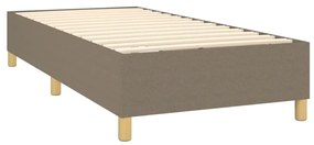 Estrutura de cama com molas 90x200 cm tecido cinza-acastanhado