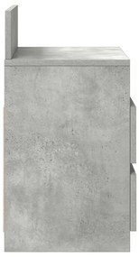 Mesas de cabeceira 2pcs c/ 2gavetas 40x33x60cm cinzento cimento