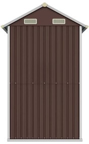 Abrigo de jardim 192x152,5x237 cm aço galvanizado castanho