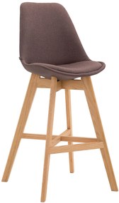 Banco de bar Cannes em tecido e com estrutura de Cor Natural 48 x 112 x 56 cm Castanho