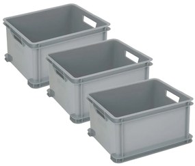 442063 Curver Caixa de arrumação Unibox 3x30 L prateado