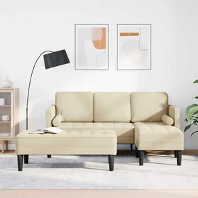 vidaXL Conjunto de Sofás 2 pcs Creme 173 x 131 x 67 cm tecido