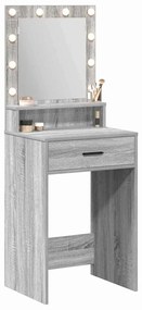 Mesa de Maquilhagem vidaXL com Luzes LED Cinzento Sonoma 50x41x135 cm