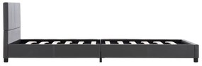 Estrutura de cama 100x200 cm couro artificial cinzento