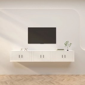 vidaXL Móveis de TV de parede 3 pcs 80x34,5x40 cm branco brilhante