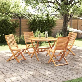 vidaXL Conjunto de Móveis de Jardim Manual 5 pcs Castanho Médio