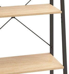 Estante de pé 5 prateleiras 56x35x174 cm castanho-claro e preto