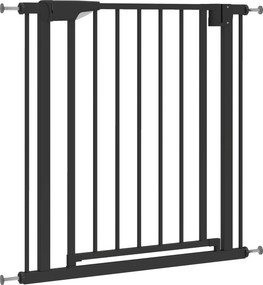 Barreira de Segurança para Cães e Bebés, 70 x 3 x 76 cm, Fixação por Pressão sem Perfuração, Preta