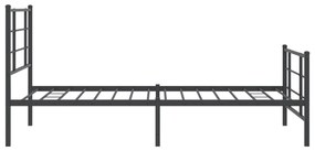 Estrutura de cama com cabeceira e pés 100x200 cm metal preto