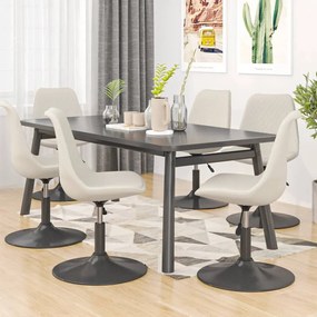 vidaXL Cadeiras de jantar giratórias 6 pcs veludo cor creme
