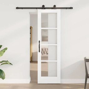 Porta Deslizante vidaXL com Conjunto de Ferragens "ORKDAL" Branca 61x198.5 cm