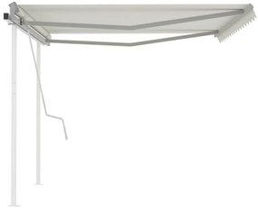 Toldo retrátil manual com postes 4,5x3 m cor creme