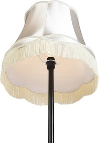 Candeeiro de pé retro preto com cúpula creme - Simplo