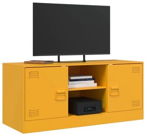 Móvel de TV 99x39x44 cm aço amarelo mostarda