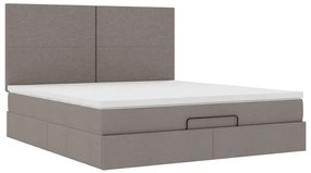 Estrutura de cama otomana com colchão tecido cinzento 160x200cm