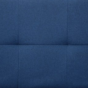 Sofá Cama Vivian - Cor Azul - Em Tecido, Estrutura em Madeira, Pernas