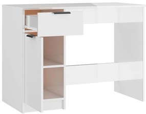 Secretária 100x50x75 cm derivados de madeira branco brilhante