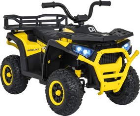 Moto 4 eletrica 12V 4x4 para crianças ATV Robust 01, Rodas de espuma EVA Amarela