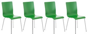 Conjunto de 4 cadeiras de cozinha e sala de jantar Pepe 43 x 87 x 47 cm Verde