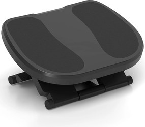 Apoio para os Pés com Superfície Texturizada Inclinação de 0-30° Massagem e Altura Ajustável em 3 Níveis 45x34x10-16,5 cm Cinza