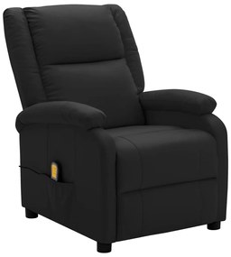 vidaXL Poltrona de massagens couro artificial preto