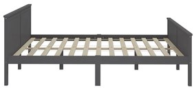 Estrutura de cama 200x200 cm pinho maciço cinzento