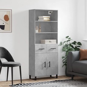 vidaXL Armário alto 69,5x34x180 cm derivados de madeira cinza cimento