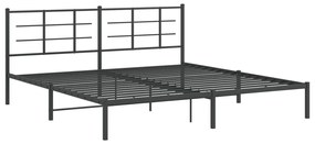 Estrutura de cama com cabeceira 193x203 cm metal preto