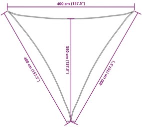 Para-sol estilo vela tecido oxford triangular 4x4x4 m preto