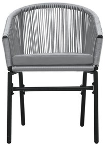 3 pcs conjunto de jantar para jardim cinzento
