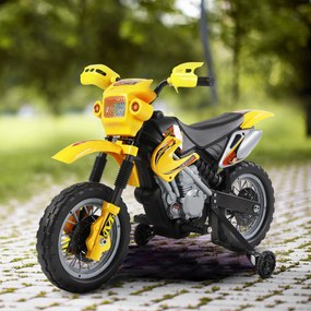 Moto elétrica para crianças, moto de cross para crianças com bateria de 6 V, faróis, músicas e rodas de apoio, dos 3 aos 6 anos, capacidade de carga d