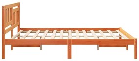 Estrutura da Cama com cabeceira Castanho-mel 140 x 200 cm