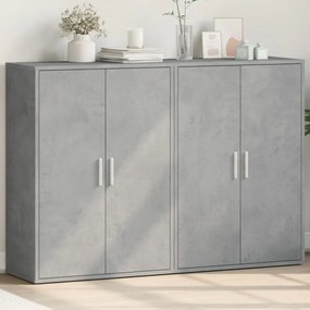 vidaXL Aparadores 2 pcs 60x31x84 cm derivados madeira cinzento cimento