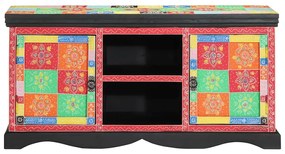 Armário de TV vidaXL Multicolorido 100x35x50 cm em Madeira Sólida de M