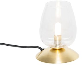 Candeeiro de mesa clássico dourado com vidro - Elien